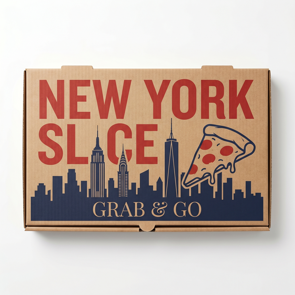 Take Out Model Pizza Box Large - top-down overhead view
